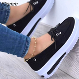 Fligmm Spring Summer Women Casual Shoes Leisure Sneakers For Women Lace Up Women's Shoes Comfort Outdoor Ladies Loafers Plus Size