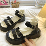 Fligmm Summer Causal Ladies Flat shoes woman Flat Platform Sandals Women Open Toe Gladiator wedges Women Shoes sandals