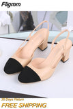 Fligmm Shoes Wedding party Sandals Casual Shoes women Hot sale Summer Women Shoes Dress Shoes mid Heel Square head