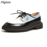 Fligmm Natural Genuine Leather Flats Shoes Women Round Toe Casual Shoes Cross Tied Flats Footwear Female Shoes Spring 2023 New