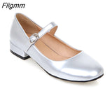 Fligmm Flat Shoes Women Mary Jane Ladies Shoes Flats Fall Buckle School Shoes Ballerina Flats Footwear Black Big Size 9 10 43