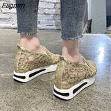 Fligmm Sandals Bling Mesh Sandals New Summer Shoes Women Fashion Slip-On Sandals Women Concise Platform Sneakers Women