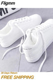 Fligmm Women's Vulcanize Shoes Fashion Shoes  Spring New Casual Classic Solid Color PU Leather Shoes Women Casual White Shoes Sneakers