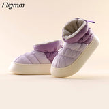 Fligmm Warm Women Snow Boots Winter New Style Men's Cotton Slippers Indoor Outdoor High Top Plush Lining Shoes Drop Shop