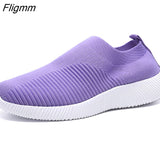 Fligmm Women Shoes Breathable Flats Elastic Flat Shoes For Women Sneakers Zapatos Mujer Spring Summer Footwear Lightweight Sports Shoes