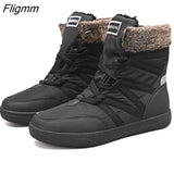 Fligmm Snow Boots Men 2023 New Men Shoes Flat Casual Winter Shoes Keep Warm Ankle Boots for Men Rubber Non-slip Couple Shoes