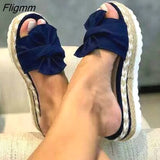 Fligmm Sandals Women 2023 New Summer Shoes Fashion Bow Sandals Slipper Indoor Outdoor Flip-flops Beach Shoes Female Slippers