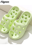 Fligmm Out Bathroom Slippers for Women 2023 Summer Non-Slip Soft Sole Home Shoes Woman Thick Platform Pillow Slides Sandals