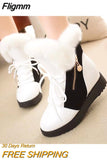 Fligmm Women Boots platform Winter Shoes Women Snow Boots Platform Keep Warm Ankle Winter Boots With Thick Fur Heels Botas Mujer