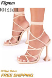 Fligmm Women Summer Ankle Strap Sandals Ladies Thin High Heels Party Dress Shoes Female Fashion Sexy Sandal Woman Square Toe Shoe 2023