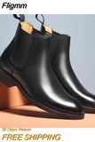 Fligmm Winter Elegant Chelsea Boots Leather Men Couple Shoes Size 35 47 Slip-on Dress Formal Boots Model Fashion Show222