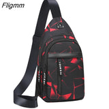 Fligmm Men's USB Chest Bag Designer Men Messenger Crossbody Package PU Leather Shoulder Bags Package Travel Chest Bag Bolso Hombre