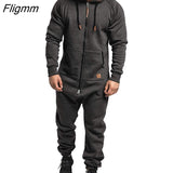 Fligmm Men Overalls Brand Long Sleeve Sweatshirt Garment Pajama Casual Tracksuit Jumpsuit Splicing Long Sleeve Male Clothes