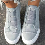 Fligmm Women Casual Shoes Woman Ladies Chaussure Femme Canvas Student Vintage Girls Sapato Feminino Zapatos Mujer Flat Shoes Women