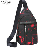 Fligmm Men's USB Chest Bag Designer Men Messenger Crossbody Package PU Leather Shoulder Bags Package Travel Chest Bag Bolso Hombre