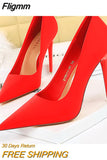 Fligmm Shoes 2023 New Women Pumps Fashion Wedding Shoes Satin High Heels Stiletto Sexy Party Shoes Women Heels Plus Size 43