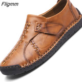 Fligmm Men Casual Shoes Handmade Moccasins Luxury Brand Rubber Sole Mens Loafers Black Sneakers Formal Shoes Size 46 Footwear