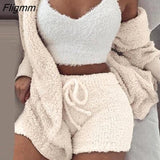 Fligmm Women Casual Sportswear Two Piece Sets Drawstring Crop Top and Shorts Summer Matching Set Athleisure 2023