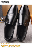 Fligmm Men's Dress Shoes Fashion Elegant Formal Wedding Shoes Men Slip On Office Oxford Shoes For Men Black 2023 new rtg5