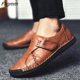 Fligmm Men Casual Shoes Handmade Moccasins Luxury Brand Rubber Sole Mens Loafers Black Sneakers Formal Shoes Size 46 Footwear