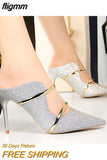 fligmm Shoes Sexy Women Heels 2023 New Sequin Cloth Woman Pumps High Heels Party Shoes Women Sandals Slippers Stiletto 9 Cm