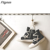 Fligmm Autumn New Style Women Casual Shoes Platform Sneakers PU Leather Shoes Woman High Top White Sewing Shoes Tenis Feminino