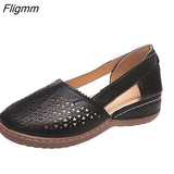 Fligmm Wedges Women Shoes Orthopedic Sandals Office Shoes Woman Slip-On Gladiator Casual Ladies Shoes Gingham Hollow Breathable 423-2