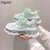 Fligmm Sneakers Women 2023 Breathable Beige Ladies Sports Running Shoes Tennis Female Vulcanized Shoes Sneakers Woman Spring