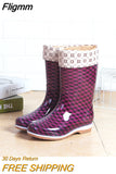 Fligmm High Top Waterproof Mid Calf Boots Women Rain Shoes Spring/autumn PVC Fashion Non-slip Women's Rain Boots Water Shoes