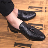 Fligmm Braided Pattern Genuine Leather Shoes Slip-on Casual Loafers Men's Business Shoes Formal Dress Shoes Zapatos Dropshipping