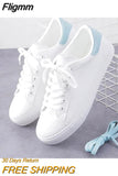 Fligmm Women's Vulcanize Shoes Fashion Shoes  Spring New Casual Classic Solid Color PU Leather Shoes Women Casual White Shoes Sneakers