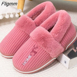 Fligmm Women Men Couples Home Slippers New Fashion Warm Winter Furry Soft Short Plush Slipper Non Slip Bedroom Slides Indoor Shoes