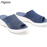 Fligmm Women Sandals 2023 New Summer Sandals Soft Bottom Wedges Chaussure Femme Casual Low Heels Summer Shoes For Women Slippers Luxury