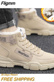 Fligmm Boots Men's Snow Boots Winter Warm Lace Up 2023 New Men's Shoes Wool Plush Winter Boots Men's Shoes Extra Large