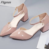 Fligmm Toe Square heel High Heels sandals women 2023 Autumn Summer shoes woman Fashion Students Patchwork ladies shoes female