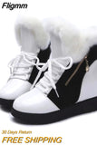 Fligmm Women Boots platform Winter Shoes Women Snow Boots Platform Keep Warm Ankle Winter Boots With Thick Fur Heels Botas Mujer