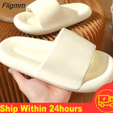 Fligmm Summer Womens Slippers Couple Sandals Beach Slides Cartoon Bear Flip Flops Men's Thick Sole Indoor Bathroom Anti-Slip Shoes