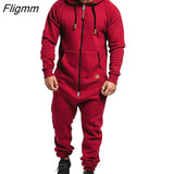 Fligmm Men Overalls Brand Long Sleeve Sweatshirt Garment Pajama Casual Tracksuit Jumpsuit Splicing Long Sleeve Male Clothes