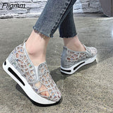 Fligmm Sandals Bling Mesh Sandals New Summer Shoes Women Fashion Slip-On Sandals Women Concise Platform Sneakers Women