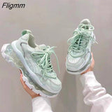 Fligmm Sneakers Women 2023 Breathable Beige Ladies Sports Running Shoes Tennis Female Vulcanized Shoes Sneakers Woman Spring