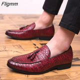 Fligmm Braided Pattern Genuine Leather Shoes Slip-on Casual Loafers Men's Business Shoes Formal Dress Shoes Zapatos Dropshipping