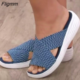 Fligmm Women Sandals Soft Bottom Low Heels Summer Sandalias Mujer Casual Beach Slippers Summer Flip Flops Shoes Women Luxury Sandals