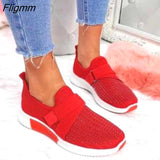 Fligmm Women Shoes Platform Women Sneakers Summer Mesh Comfy Sock Shoes Soft Rubber Sole Slip-On Hot Flat Woman Vulcanize Shoes