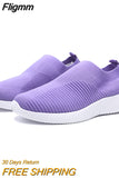 Fligmm Quality Women Vulcanized Shoes Women Sneakers Slip On Flats Shoes Women Loafers Plus Size Walking Flat