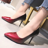 Fligmm Color Pumps Women Shoes Spring Summer New Pointed Shallow Sexy High Heels Patent Leather Stiletto Heels Work Shoes