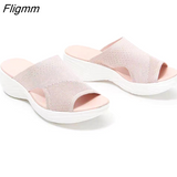 Fligmm Women Sandals 2023 New Summer Sandals Soft Bottom Wedges Chaussure Femme Casual Low Heels Summer Shoes For Women Slippers Luxury