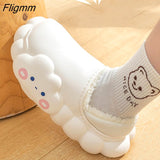 Fligmm Women Winter Fur Slippers Waterproof Warm Plush Household Slides Indoor Home Thick Sole Footwear Non-Slip Cloud  Plush Slides