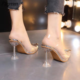 Fligmm Summer Women Elegant Pumps Sky High Heels Bling Crystal Shoes Woman Sexy Ladies Party Club Dress Transparent Slippers